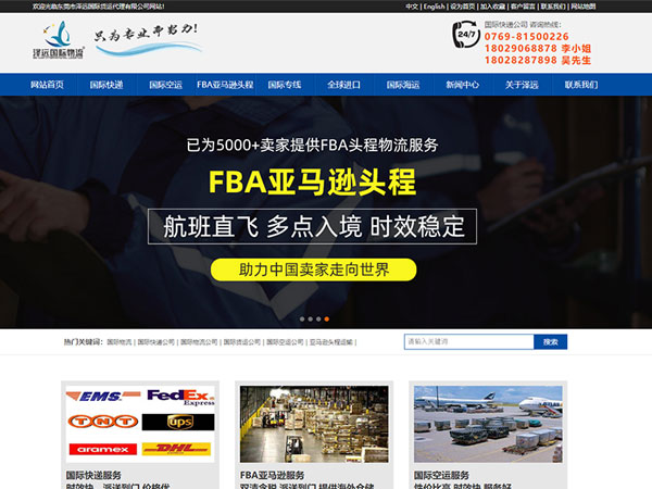 澤遠國際物流網站建設和定制